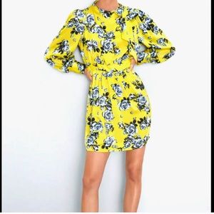 Zara yellow and blue floral mini dress